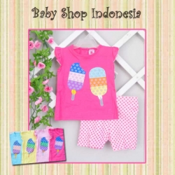 large PU366 Setelan Kaos Ice Cream Bar 65 hotpink copy